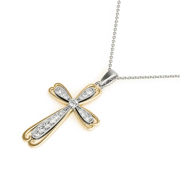 1/4 ct tw Diamond Cross Pendant F Color VS Clarity Diamonds