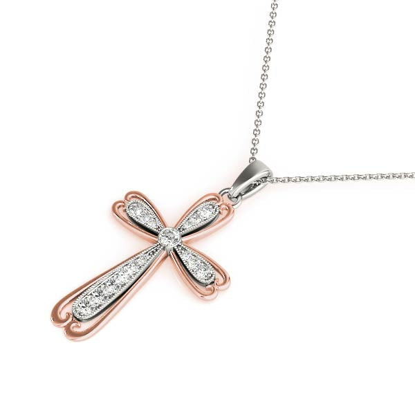 1/4 ct tw Diamond Cross Pendant F Color VS Clarity Diamonds