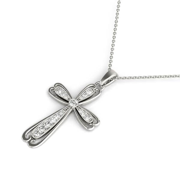 1/4 ct tw Diamond Cross Pendant F Color VS Clarity Diamonds