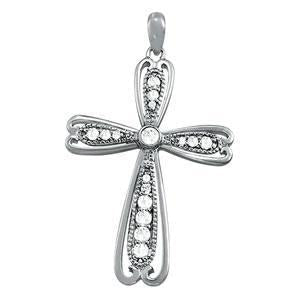 1/4 ct tw Diamond Cross Pendant F Color VS Clarity Diamonds