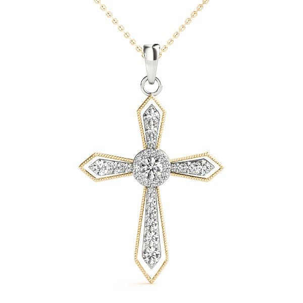 1/3 ct tw Diamond Cross Pendant F Color VS Clarity Diamonds