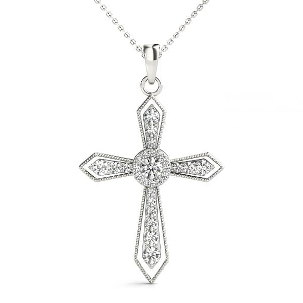 1/3 ct tw Diamond Cross Pendant F Color VS Clarity Diamonds