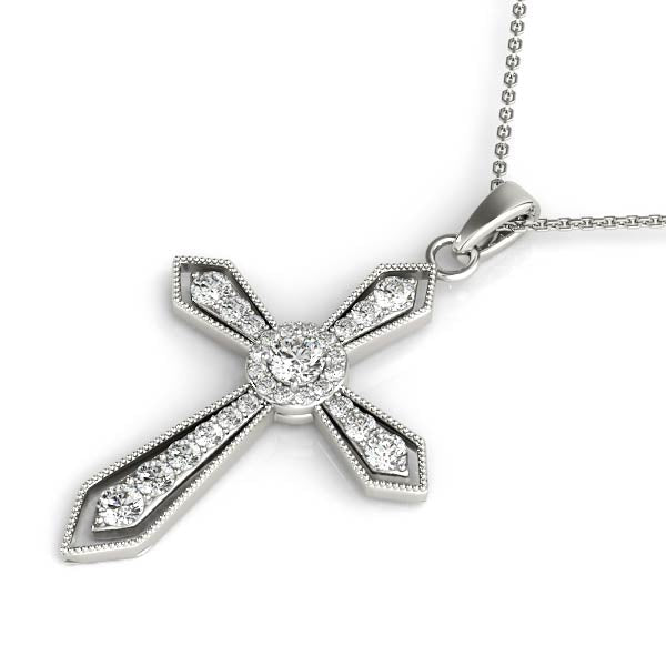 1/3 ct tw Diamond Cross Pendant F Color VS Clarity Diamonds