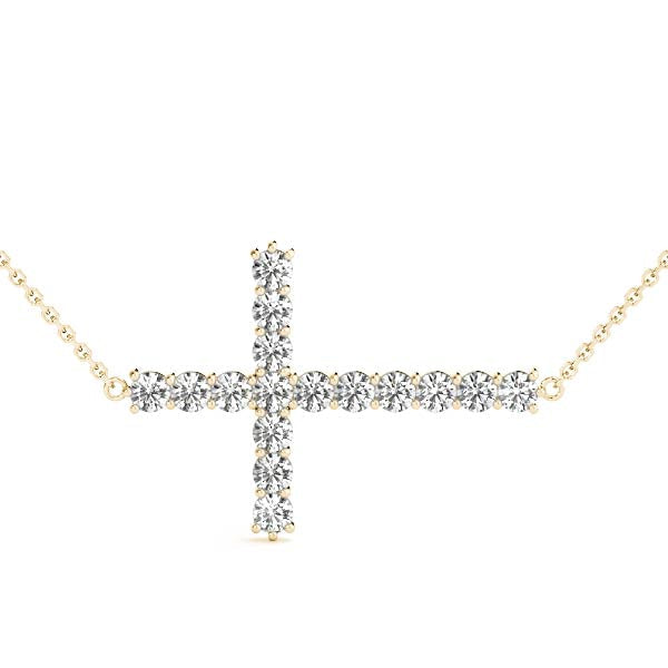 1 ct tw Diamond Cross Pendant F Color VS Clarity Diamonds