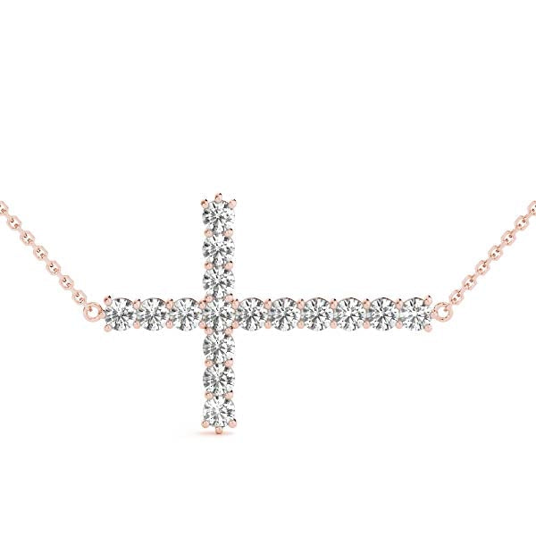 1 ct tw Diamond Cross Pendant F Color VS Clarity Diamonds