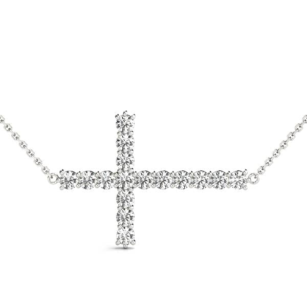 1 ct tw Diamond Cross Pendant F Color VS Clarity Diamonds