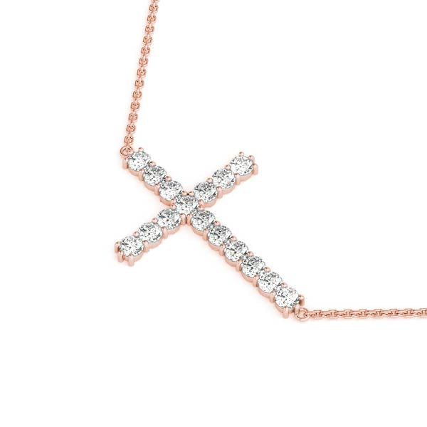 1 ct tw Diamond Cross Pendant F Color VS Clarity Diamonds