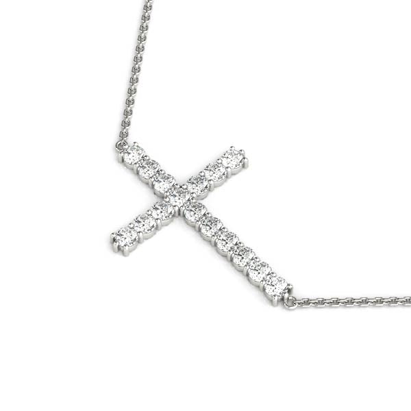 1 ct tw Diamond Cross Pendant F Color VS Clarity Diamonds