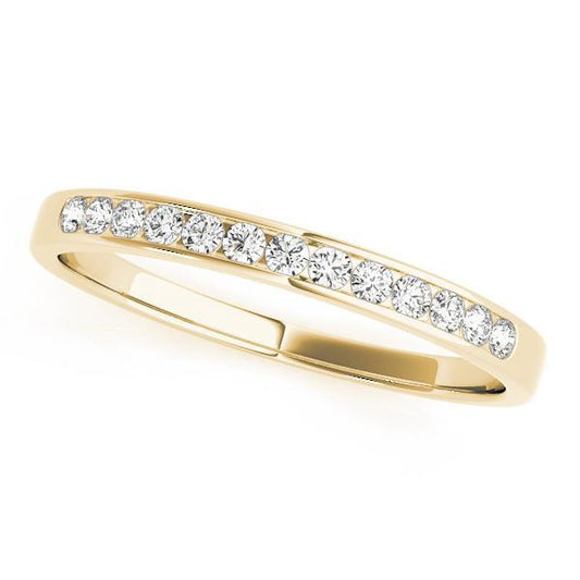 1/5 14k Gold Channel Set Diamond Band F VS Diamonds