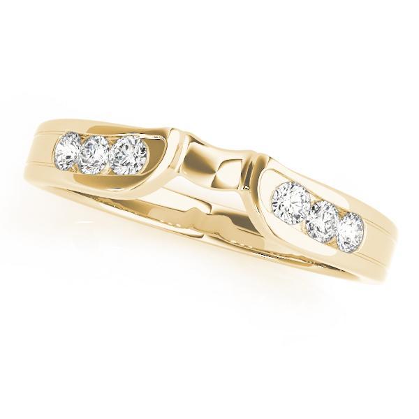 1/5 14k Gold Curved Diamond Band F VS Diamonds