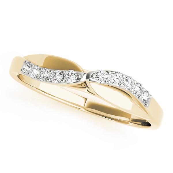 1/10 14k Gold Curved Diamond Band F VS Diamonds