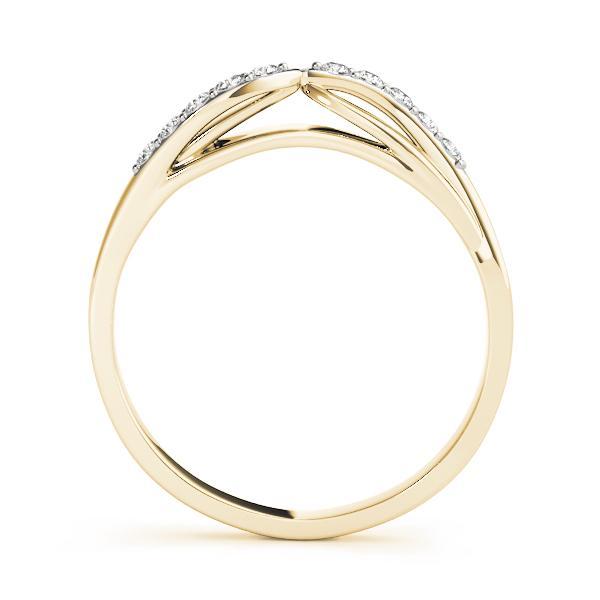 1/10 14k Gold Curved Diamond Band F VS Diamonds