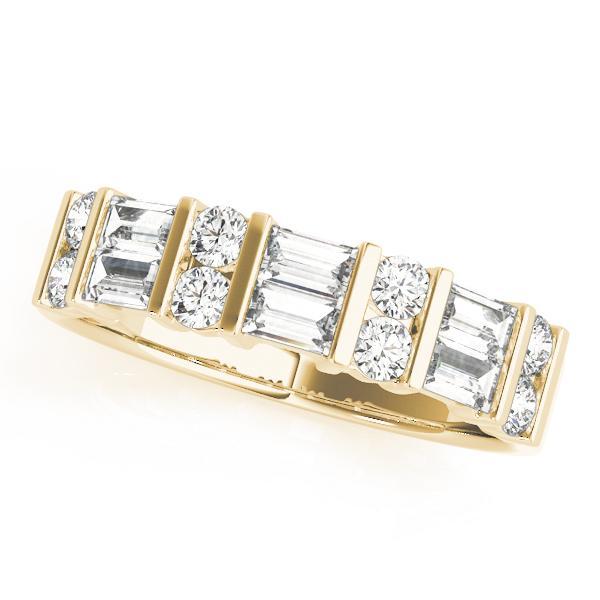 7/8 14k Gold Baguette Diamond Band F VS Diamonds