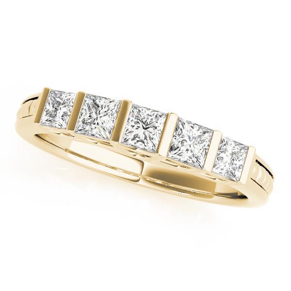 3/4 14k Gold Princess Diamond Band F VS Diamonds