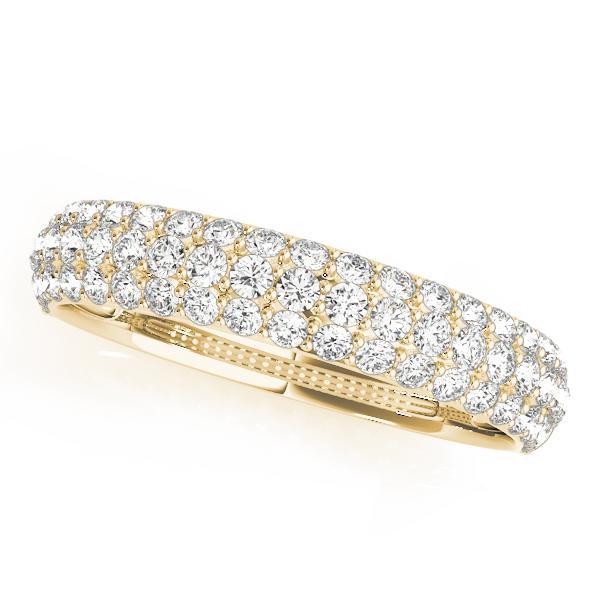 5/8 14k Gold Pave Diamond Band F VS Diamonds