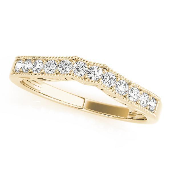 1/4 14k Gold Curved Diamond Band F VS Diamonds