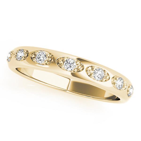 1/8 14k Gold Pave Diamond Band F VS Diamonds