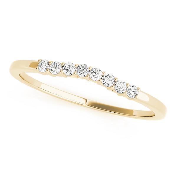 1/10 14k Gold Curved Diamond Band F VS Diamonds