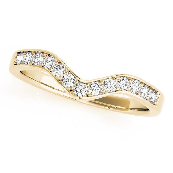 1/5 14k Gold Curved Diamond Band F VS Diamonds