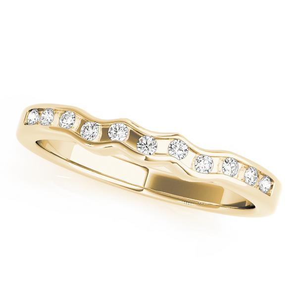 1/10 14k Gold Curved Diamond Band F VS Diamonds