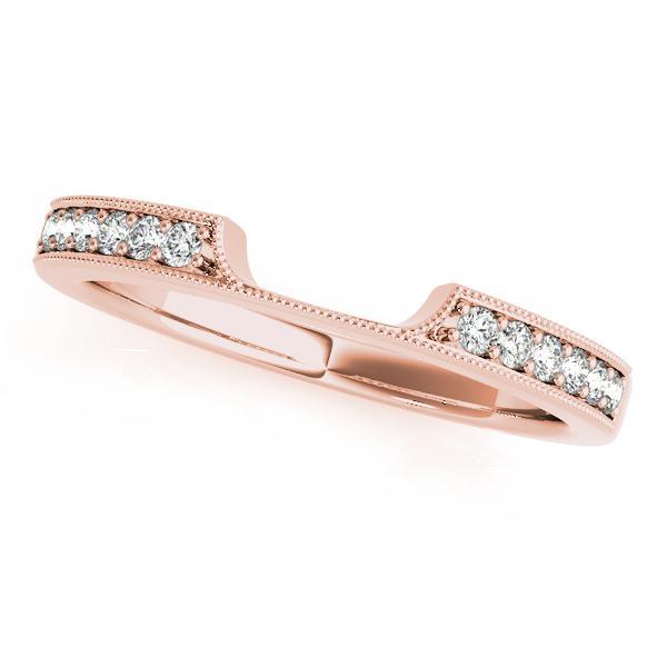 1/8 14k Gold Curved Diamond Band F VS Diamonds