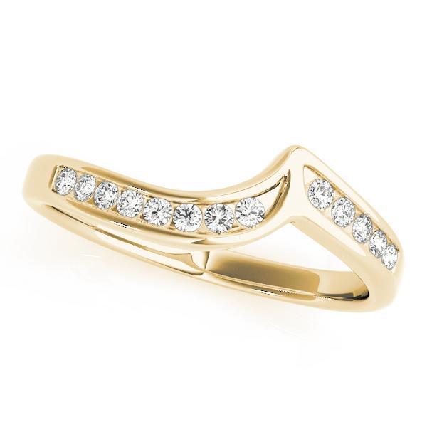 1/8 14k Gold Curved Diamond Band F VS Diamonds