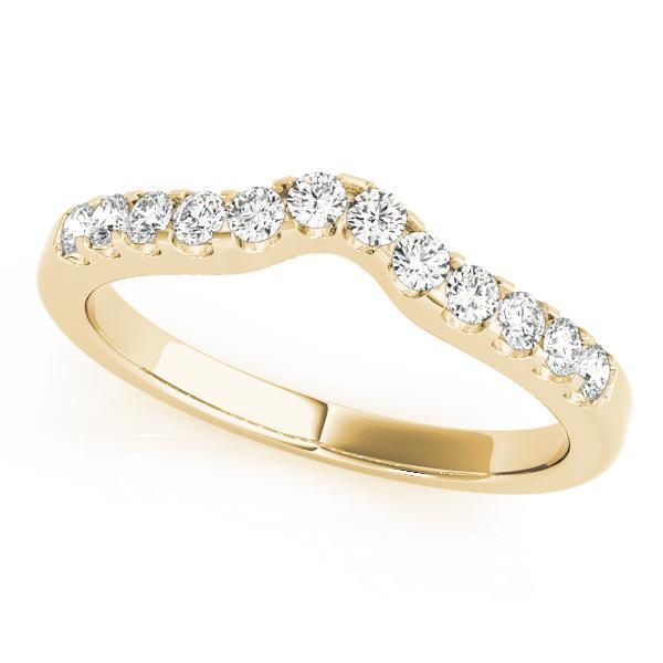 1/3 14k Gold Curved Diamond Band F VS Diamonds