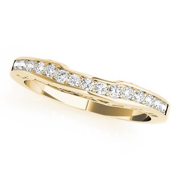 1/6 14k Gold Curved Diamond Band F VS Diamonds