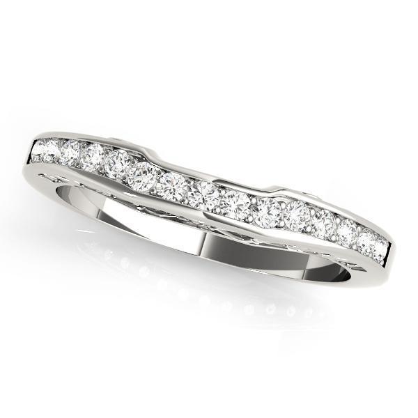 1/10 ct 14kt Gold Curved Diamond Wedding Band