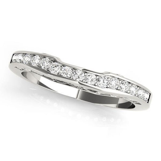 1/6 ct 14kt Gold Curved Diamond Wedding Band