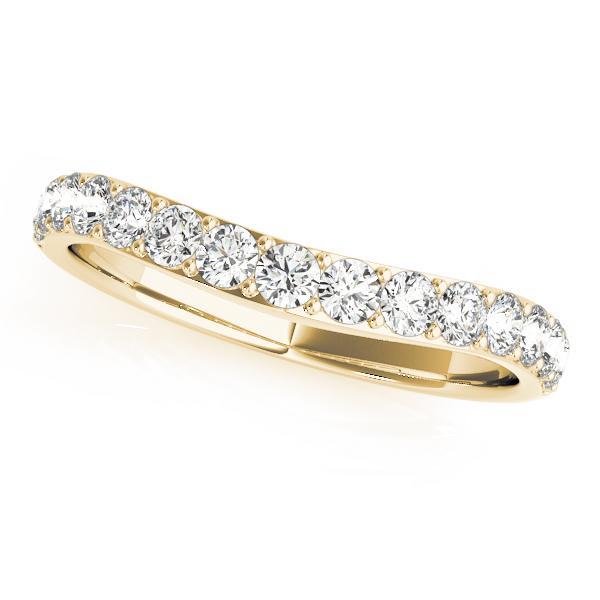 3/8 14k Gold Curved Diamond Band F VS Diamonds