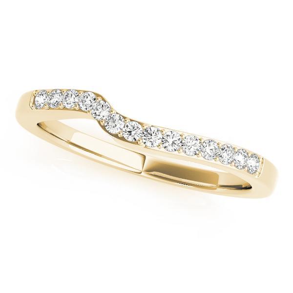 1/10 14k Gold Curved Diamond Band F VS Diamonds