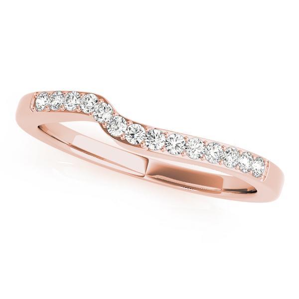 1/10 14k Gold Curved Diamond Band F VS Diamonds