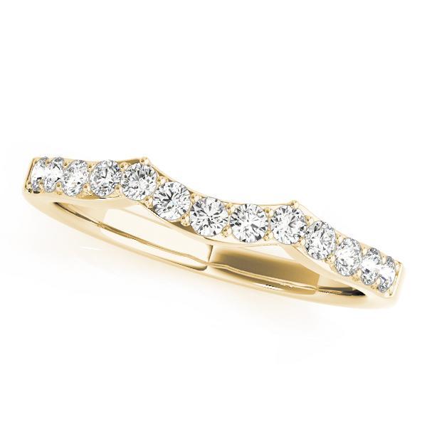 1/4 14k Gold Curved Diamond Band F VS Diamonds