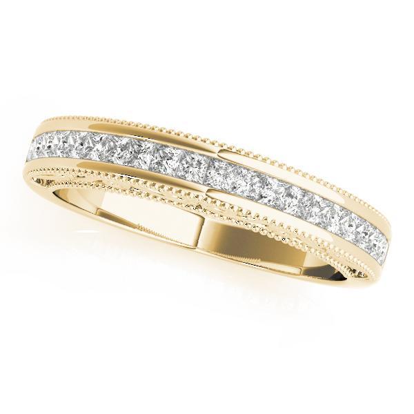 7/8 14k Gold Princess Diamond Band F VS Diamonds