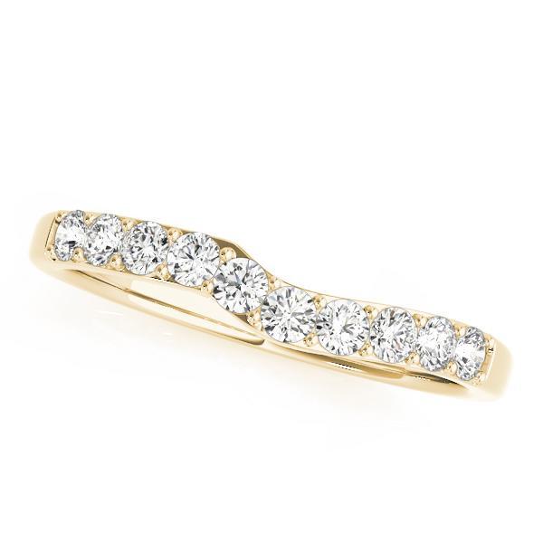 1/5 14k Gold Curved Diamond Band F VS Diamonds