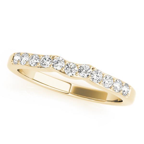 1/4 14k Gold Curved Diamond Band F VS Diamonds