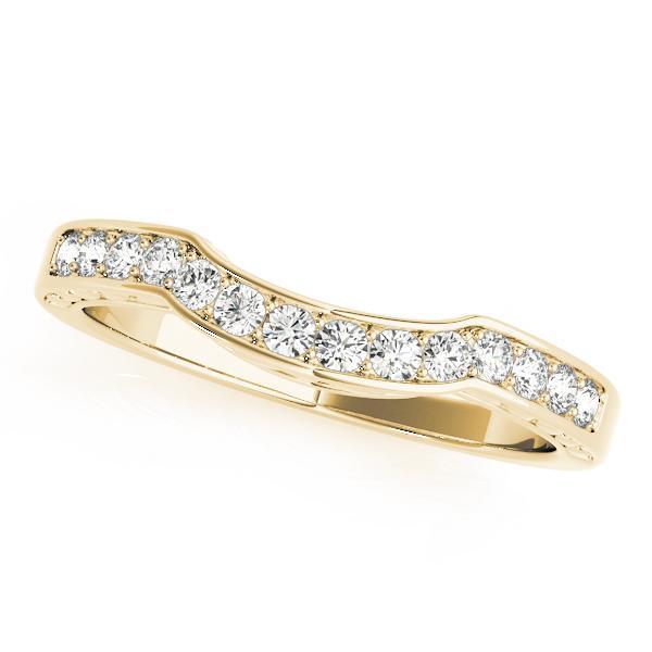 1/4 14k Gold Curved Diamond Band F VS Diamonds