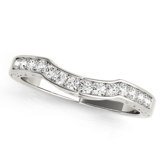 1/4 ct 14kt Gold Curved Diamond Wedding Band