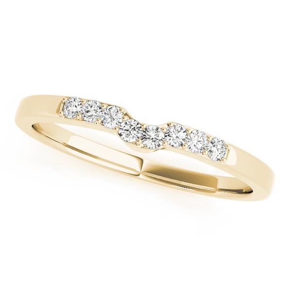 1/8 14k Gold Curved Diamond Band F VS Diamonds