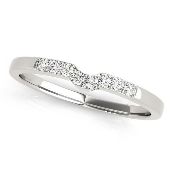 1/8 ct 14kt Gold Curved Diamond Wedding Band