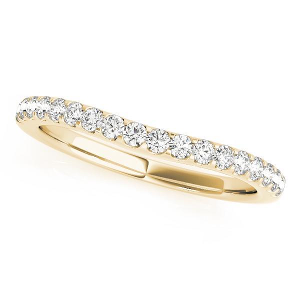 1/4 14k Gold Curved Diamond Band F VS Diamonds