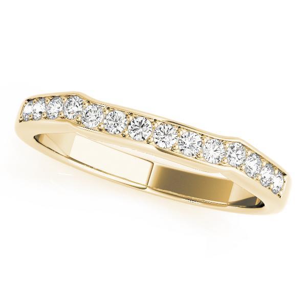 1/8 14k Gold Curved Diamond Band F VS Diamonds