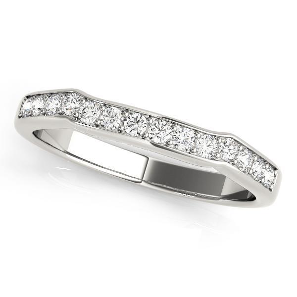 1/8 ct 14kt Gold Curved Diamond Wedding Band