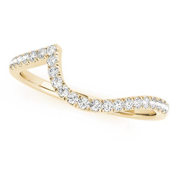 1/5 14k Gold Curved Diamond Band F VS Diamonds