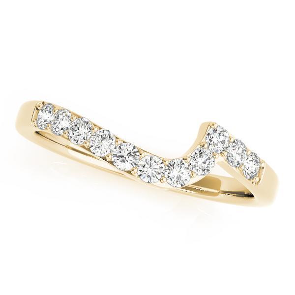 1/5 14k Gold Curved Diamond Band F VS Diamonds