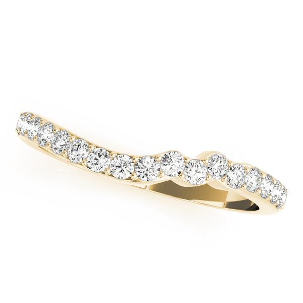 1/3 14k Gold Curved Diamond Band F VS Diamonds