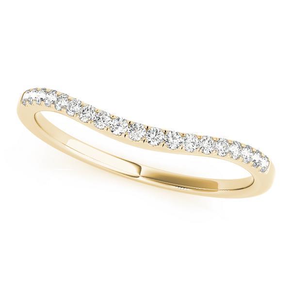 1/10 14k Gold Curved Diamond Band F VS Diamonds