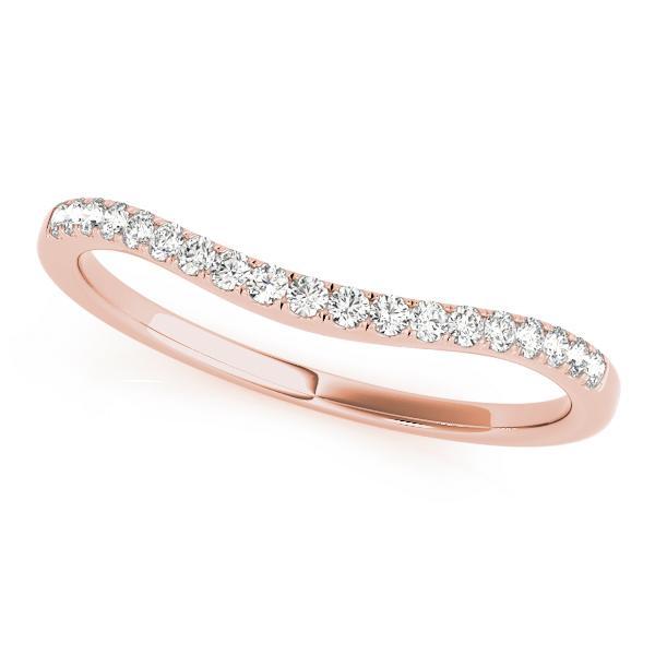 1/10 14k Gold Curved Diamond Band F VS Diamonds