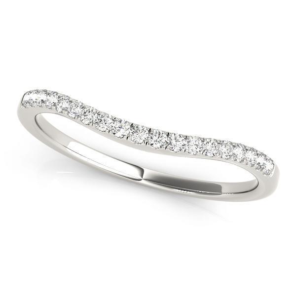 1/10 ct 14kt Gold Curved Diamond Wedding Band